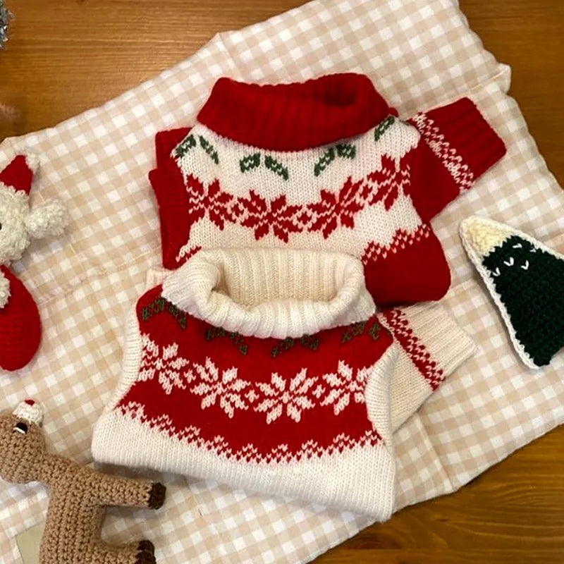 Christmas Pet Dog Sweater Winter Cute Dogs Clothes for Puppy Small Medium Dogs Cats Coats Warm Chihuahua New Year Outfit Perro