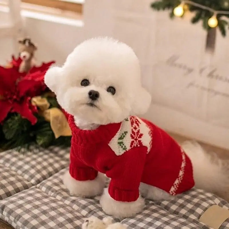 Christmas Pet Dog Sweater Winter Cute Dogs Clothes for Puppy Small Medium Dogs Cats Coats Warm Chihuahua New Year Outfit Perro