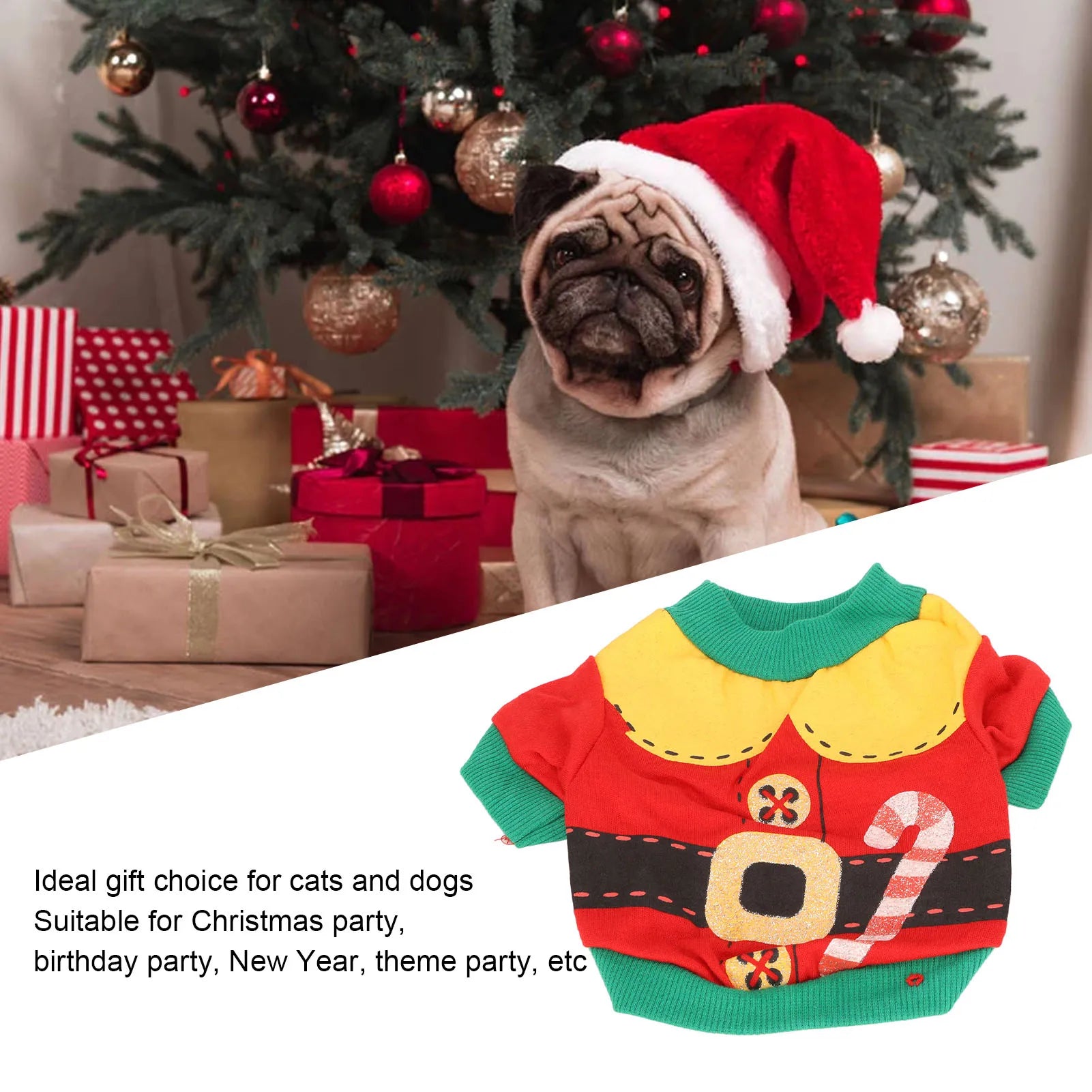 Dog Christmas Shirt Cute Stylish Soft Warm Pet Winter Christmas Clothes For Dogs Cats Pets