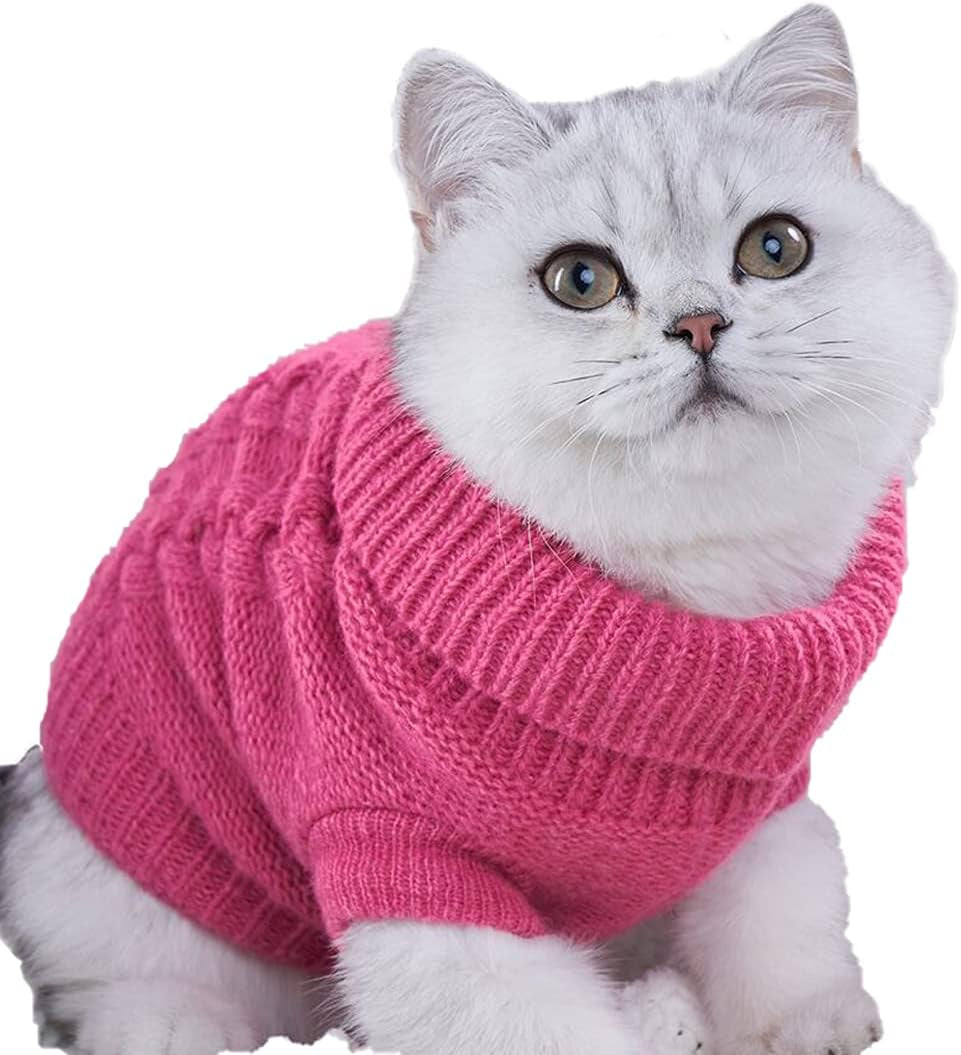 Cozy Turtleneck Cat Sweater - Warm Knitted Apparel for XXS Cats - Stylish and Comfortable Design for Your Feline Friend