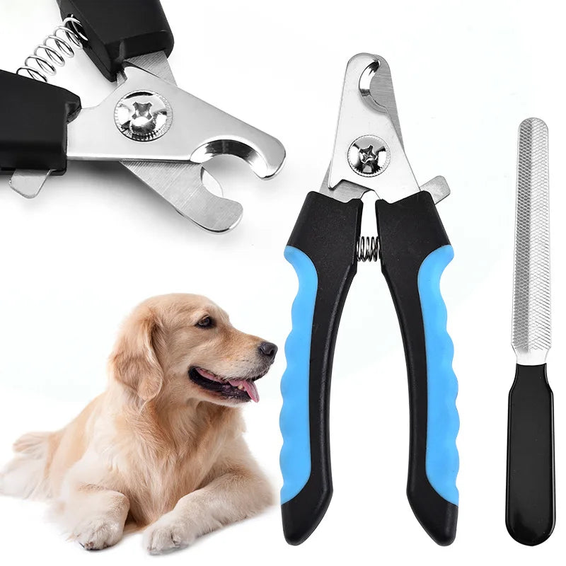 Pet Cat Dog Nail Clippers Stainless Steel Grooming Scissors With Files Professional Claw Trimming Cleaning Tools Dog Accessories