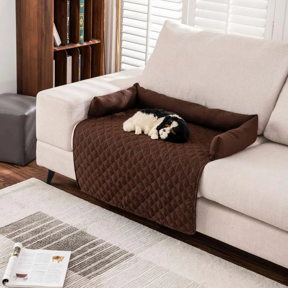 Double Quilted Pet Bed Waterproof Pet Bed Cover Anti-slip Couch Protector Mat for Dogs Cozy Sofa Cushion Car Seat for Ultimate