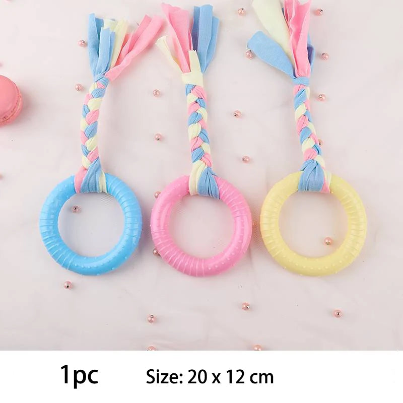 Pet Dog Toys For Small Dog Chews TPR Knot Toys Bite Resistant Molar Teeth Cleaning Dog Training Supplies Interactive Accessories