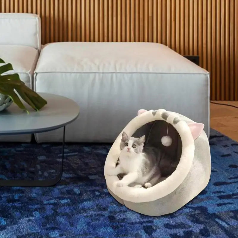 Deep Sleep Cat Bed Warm Pet Basket Cozy Kitten House Lounger Cushion Cat Nest Tent Soft Small Dog Winter Mat Bag Cave Cats Bed