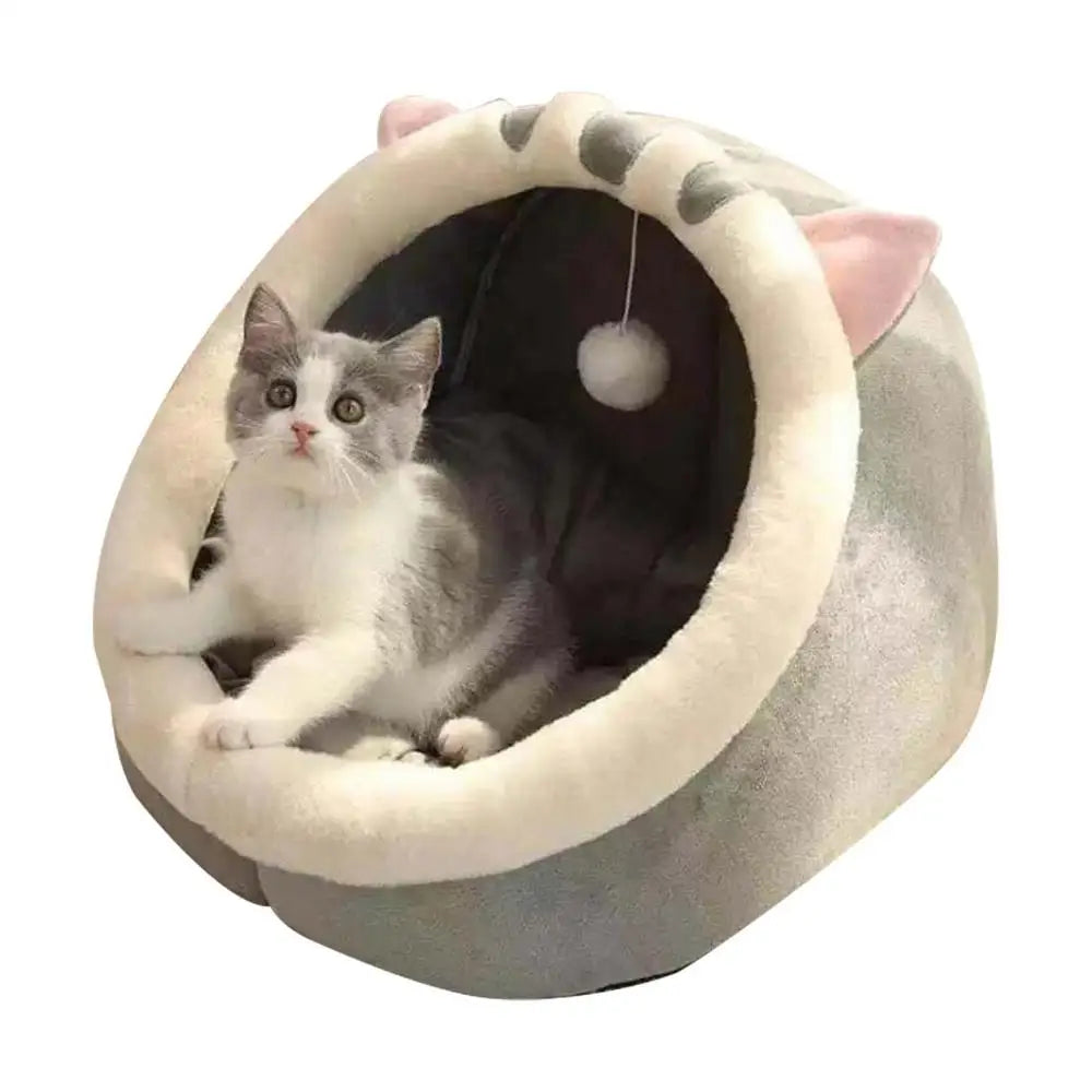 Deep Sleep Cat Bed Warm Pet Basket Cozy Kitten House Lounger Cushion Cat Nest Tent Soft Small Dog Winter Mat Bag Cave Cats Bed