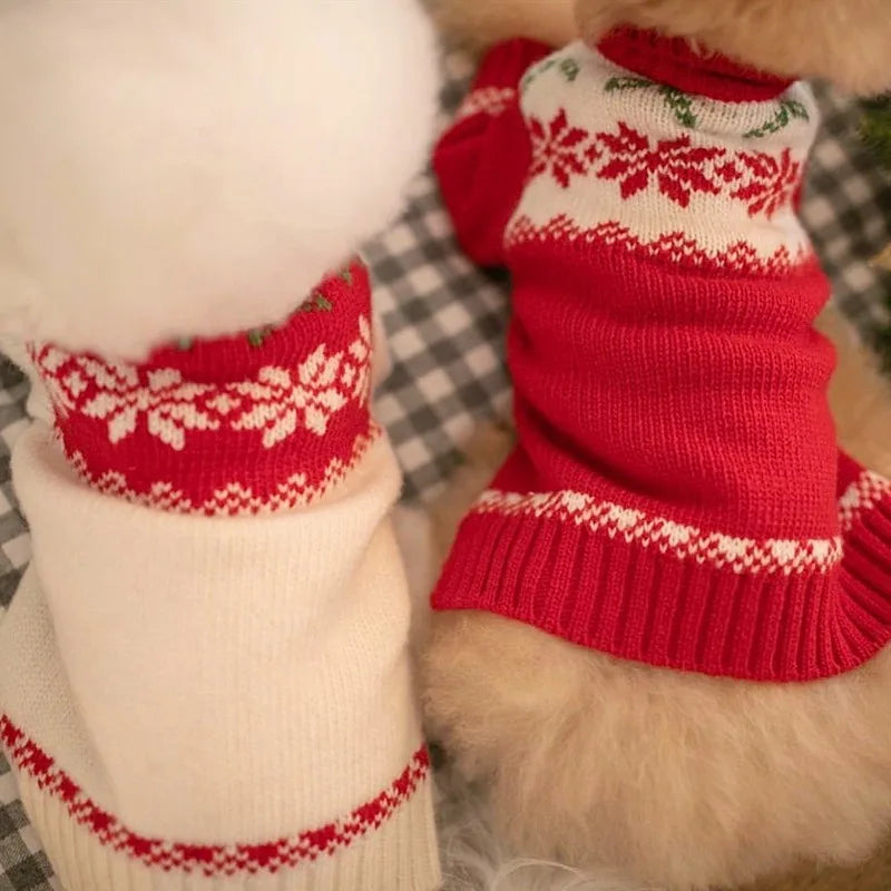 Christmas Pet Dog Sweater Winter Cute Dogs Clothes for Puppy Small Medium Dogs Cats Coats Warm Chihuahua New Year Outfit Perro