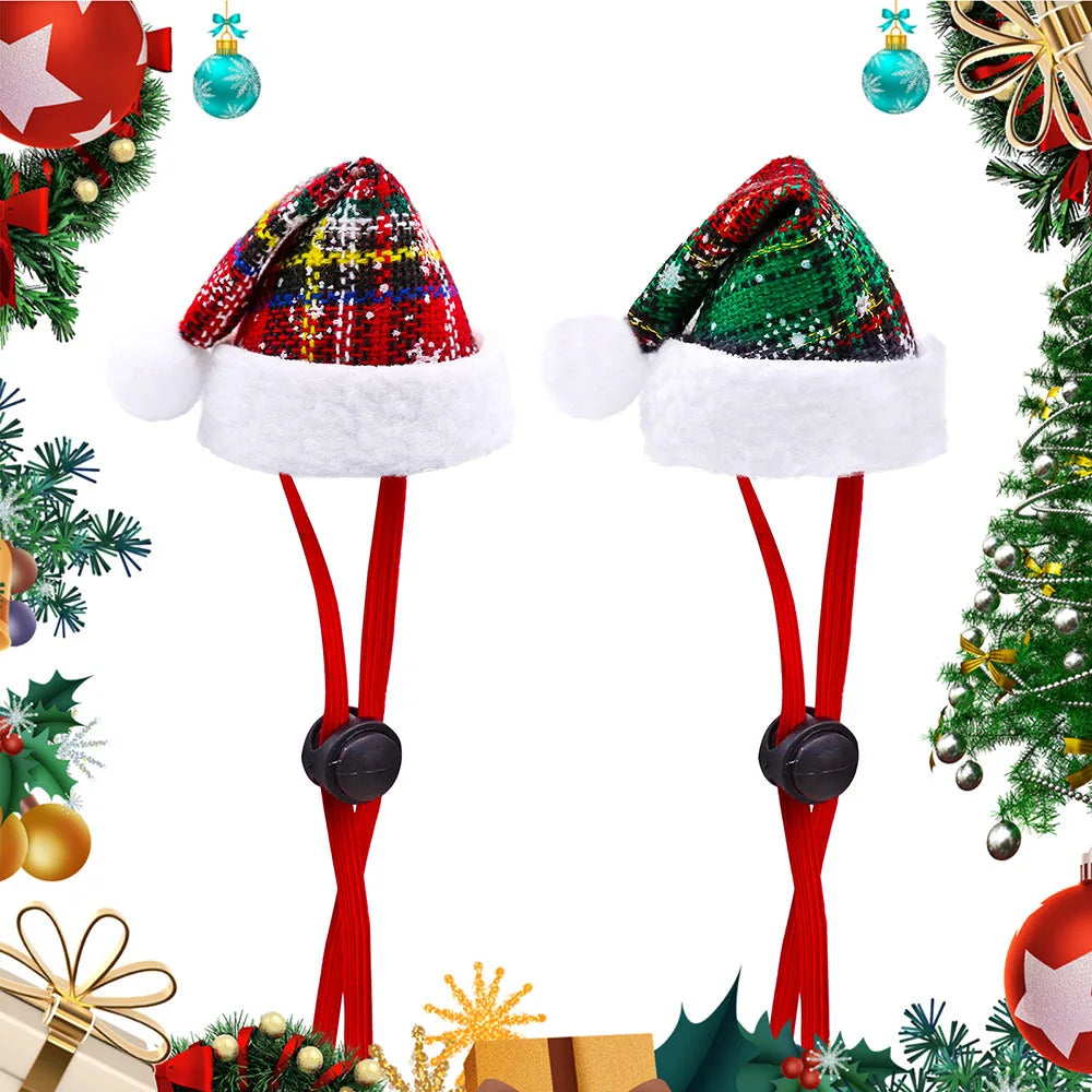 New pet christmas hat fashion dog cat christmas hat elastic rope pendant dogvest