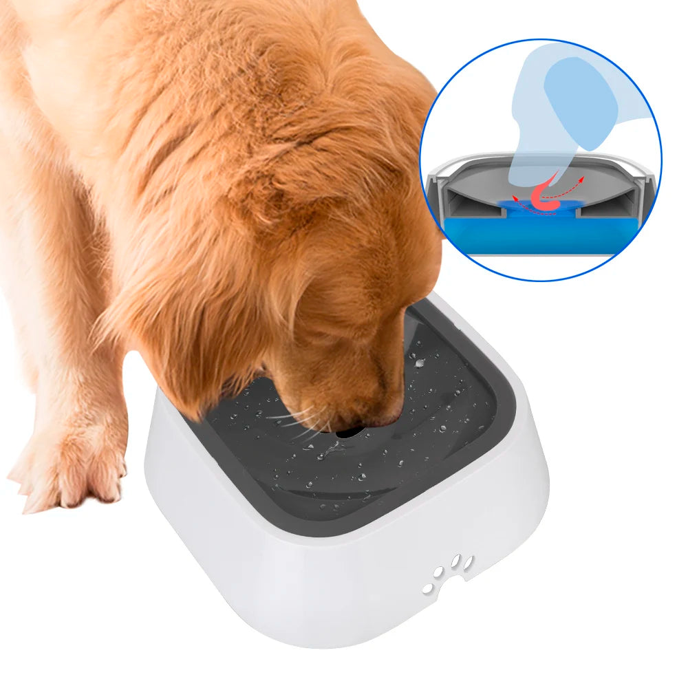 Slow Water Feeder Dispenser Dog Supplies Carried Floating Bowl Anti-Overflow Pet Fountain Cat Dog Water Bowl 1.5L