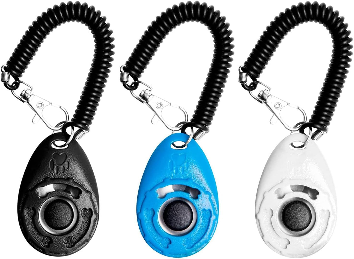 3-Pack Pet Training Clickers with Wrist Strap - Ideal for Dogs, Cats, Puppies, Birds, and Horses