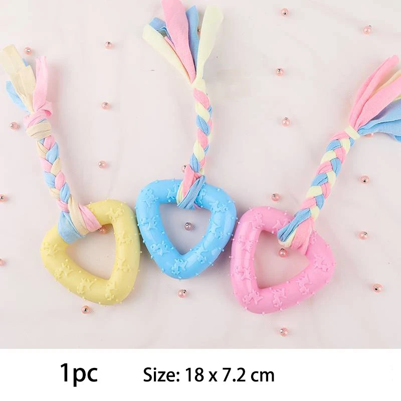 Pet Dog Toys For Small Dog Chews TPR Knot Toys Bite Resistant Molar Teeth Cleaning Dog Training Supplies Interactive Accessories