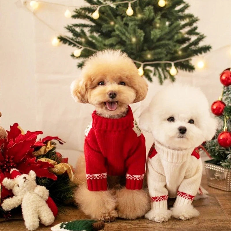 Christmas Pet Dog Sweater Winter Cute Dogs Clothes for Puppy Small Medium Dogs Cats Coats Warm Chihuahua New Year Outfit Perro