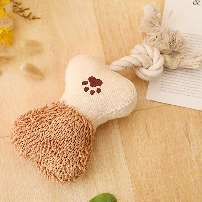 Pet Cotton Rope Toy, Durable and Bite-resistant, Interactive Dog Molar Teeth Cleaner, Knot Training, Canvas Material, Puppy Toot