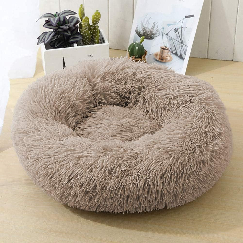 Versatile Machine Washable Dog Bed for All Sizes - Perfect Comfort for Large, Medium & Small Dogs (L-24, Khaki)