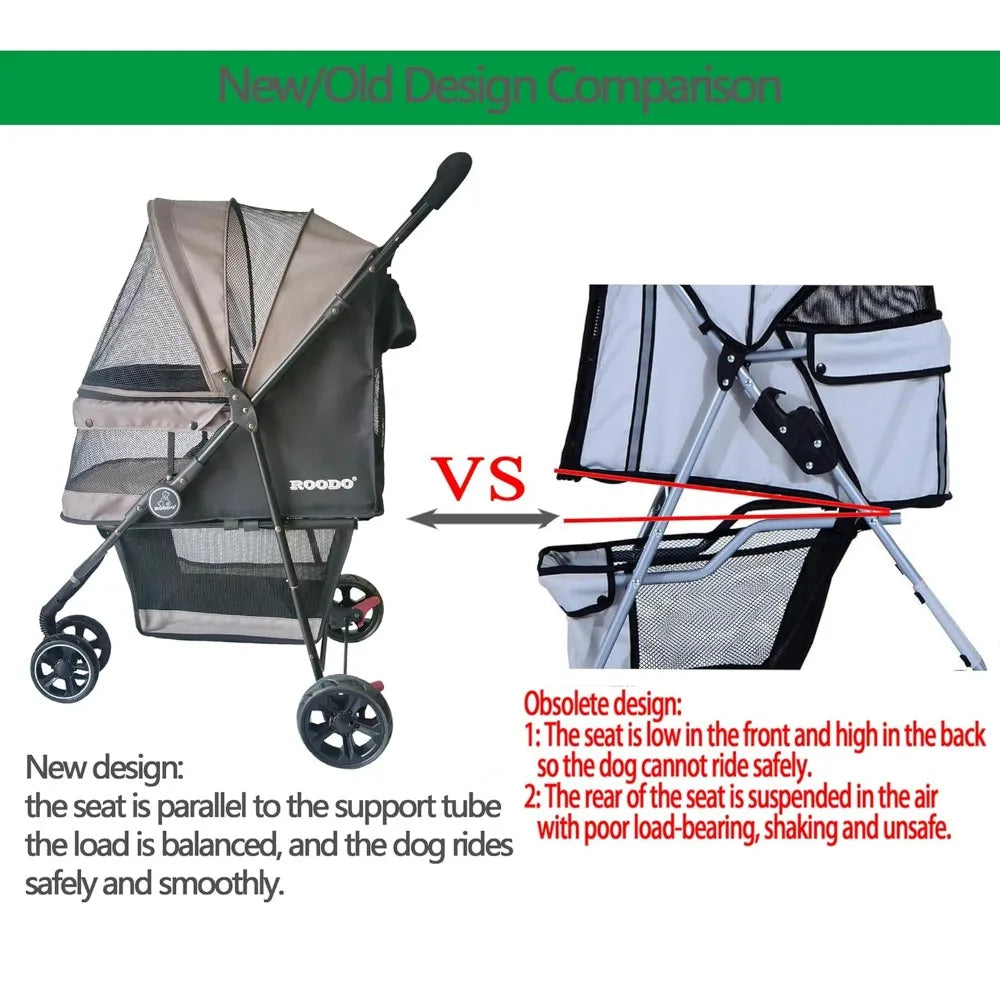 Dog Stroller  Pet Stroller for Small Dogs and Cats, Lightweight Pet Gear Foldable Jogger Travel System(Grey), Cat Stroller