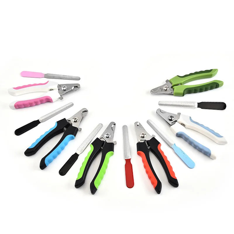 Pet Cat Dog Nail Clippers Stainless Steel Grooming Scissors With Files Professional Claw Trimming Cleaning Tools Dog Accessories