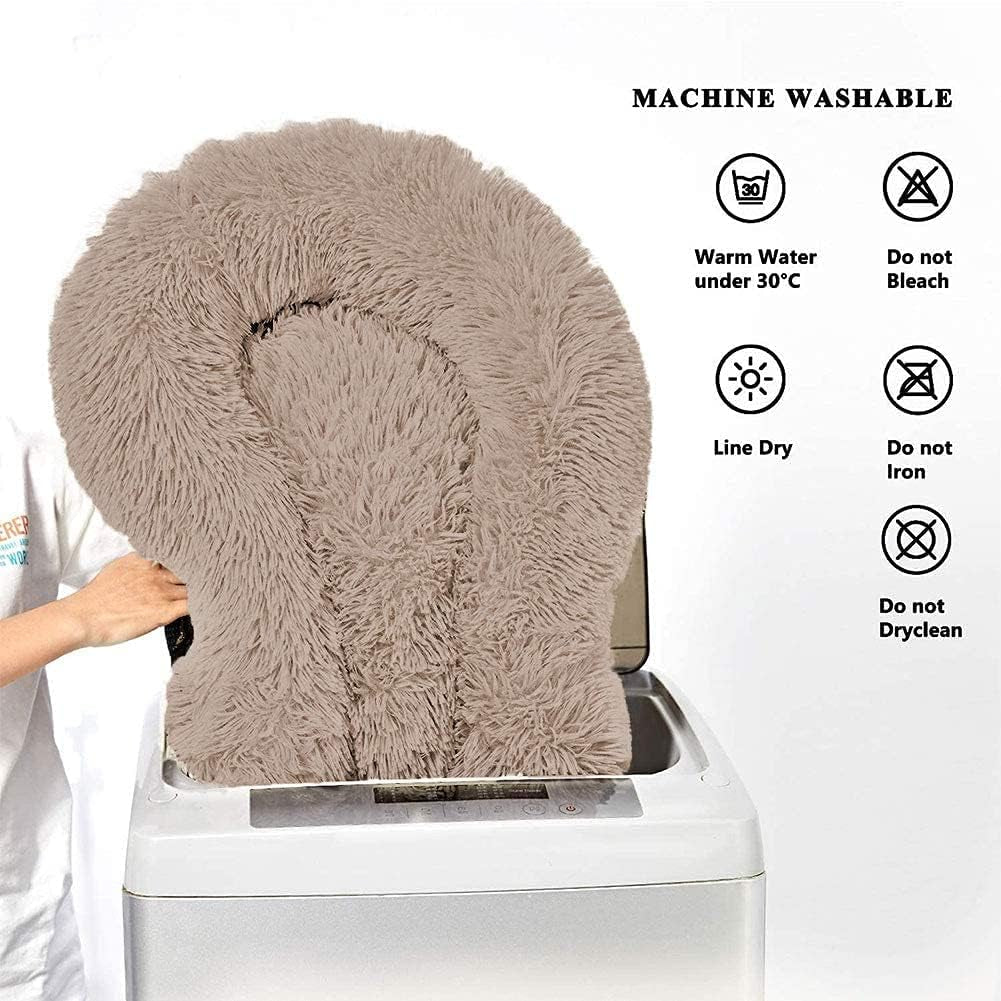 Versatile Machine Washable Dog Bed for All Sizes - Perfect Comfort for Large, Medium & Small Dogs (L-24, Khaki)