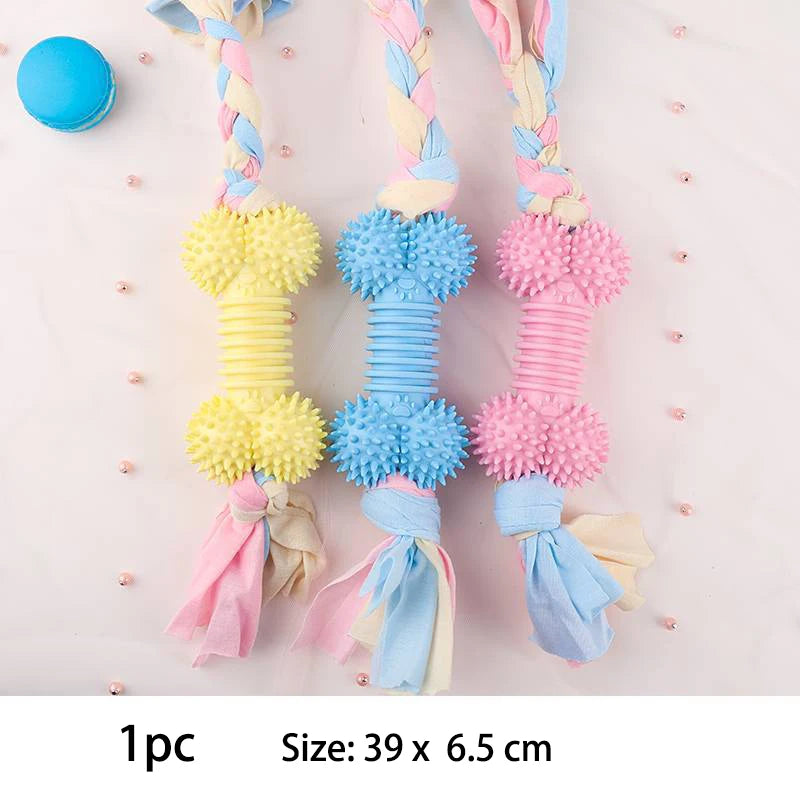 Pet Dog Toys For Small Dog Chews TPR Knot Toys Bite Resistant Molar Teeth Cleaning Dog Training Supplies Interactive Accessories