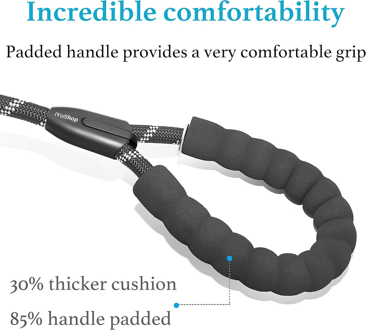 Durable Slip Lead Dog Leash with Padded Handle and Highly Reflective Threads, No Pull Dog Training Leash, (3/8" X 6 FT, Black) by Furry Buddy | Best Price Online