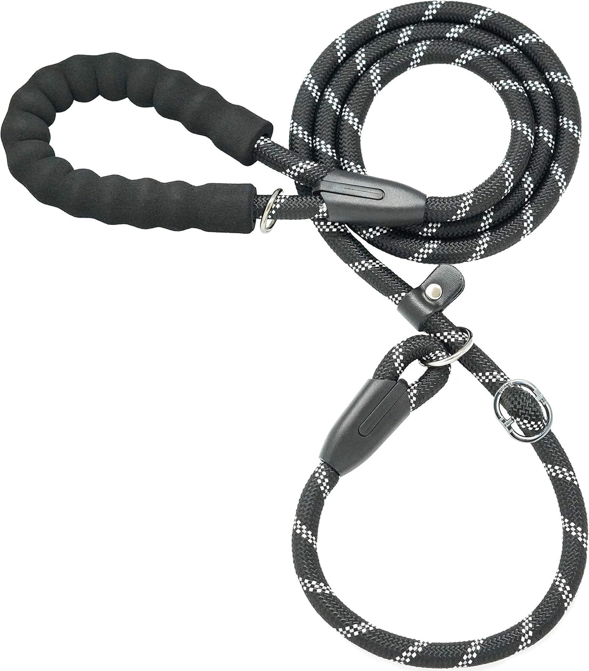 Durable Slip Lead Dog Leash with Padded Handle and Highly Reflective Threads, No Pull Dog Training Leash, (3/8" X 6 FT, Black) by Furry Buddy | Best Price Online