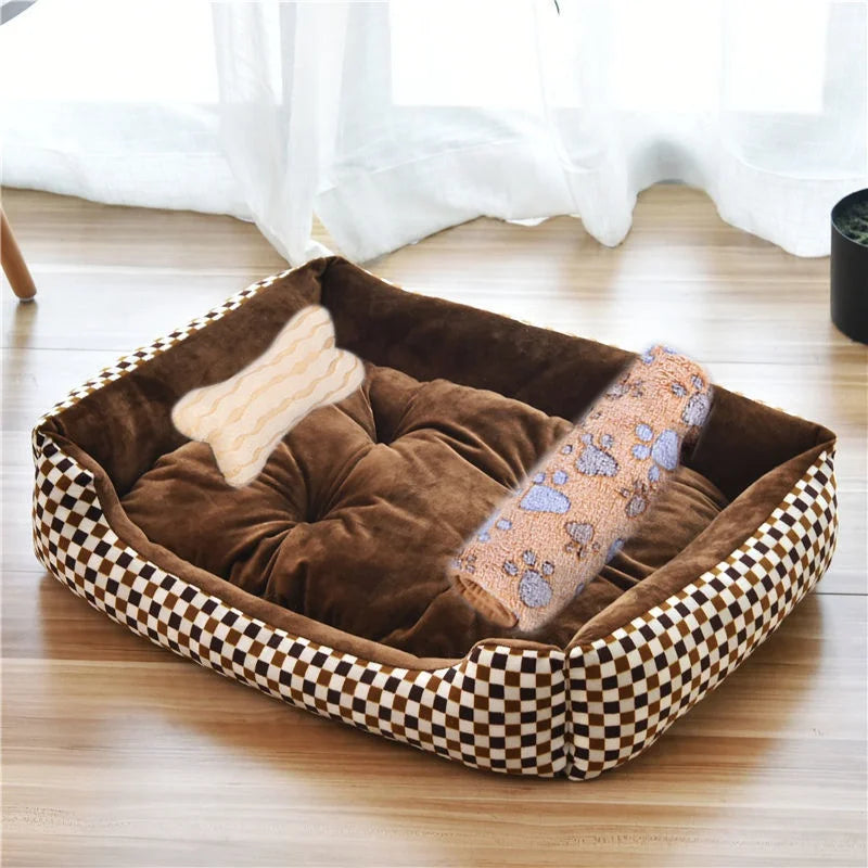 Warm Bone Pet Dogs Bed Washable House Cat Puppy Cotton Kennel Mat Soft Nest Dog Baskets Pet Products For Small Medium Large Dog