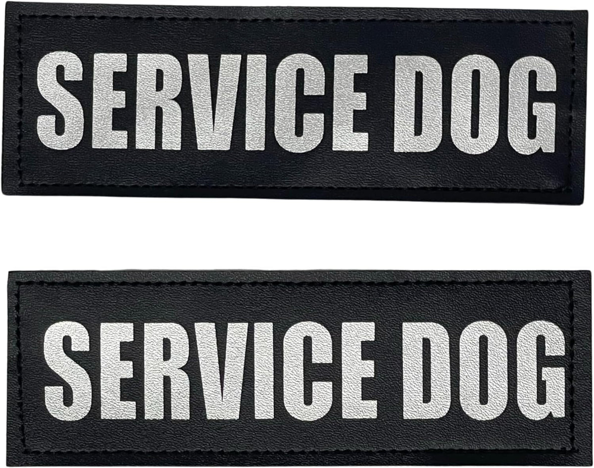 Reflective Service Dog in Training Patches with Hook Backing for Service Animal Vests /Harnesses Large (6 X 2) Inch by Furry Buddy | Best Price Online