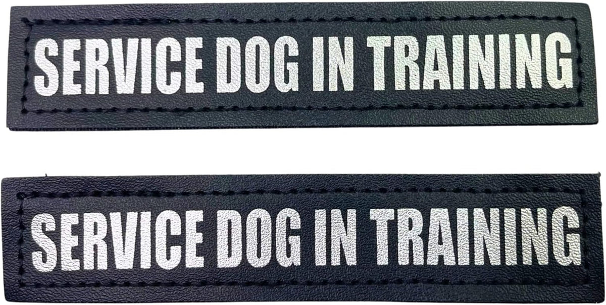 Reflective Service Dog in Training Patches with Hook Backing for Service Animal Vests /Harnesses Large (6 X 2) Inch by Furry Buddy | Best Price Online