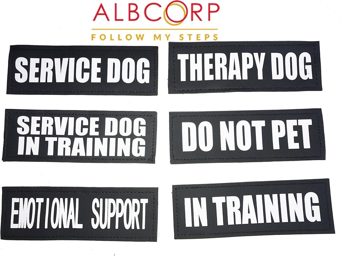 Reflective Service Dog in Training Patches with Hook Backing for Service Animal Vests /Harnesses Large (6 X 2) Inch by Furry Buddy | Best Price Online